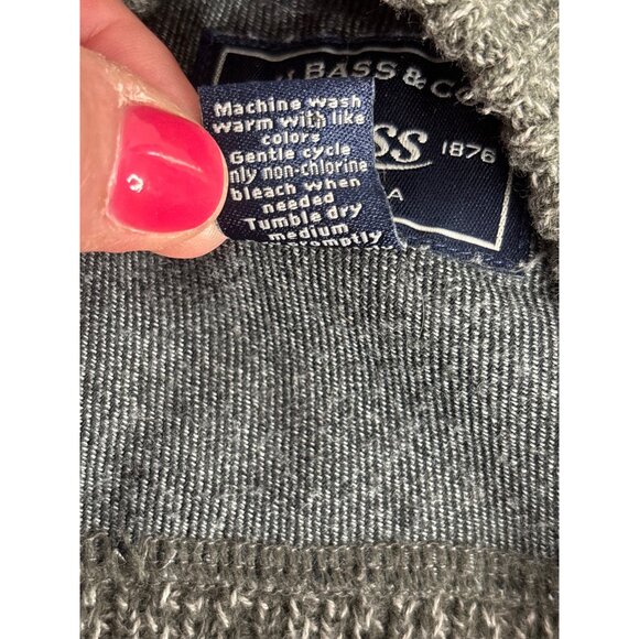 Vintage G.H. Bass & Co. Men's Gray Heather Knit Crew Neck Sweater Size S - Picture 7 of 10